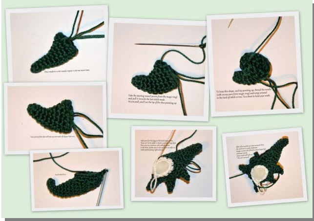 amigurumi karácsonyi manó cipője